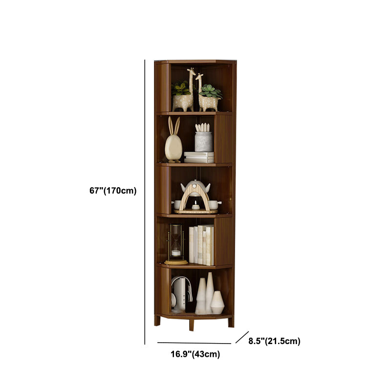 Modern Solid Bamboo Bookcase Stackable Bookshelf for Home Office