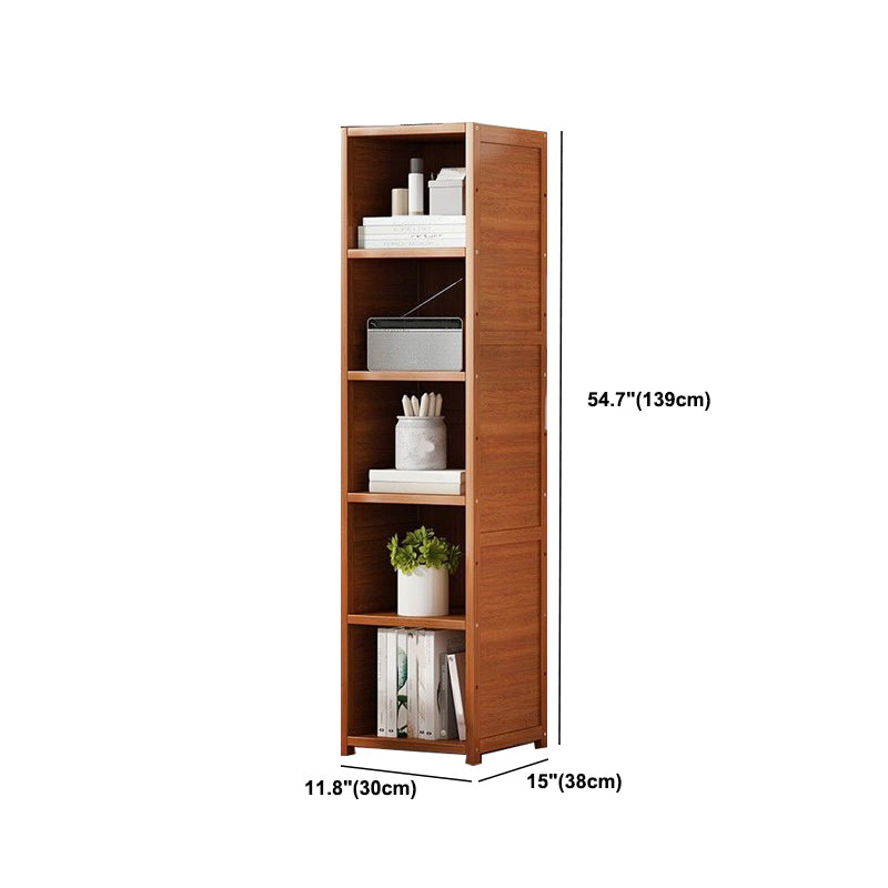 Modern Solid Bamboo Bookcase Stackable Bookshelf for Home Office