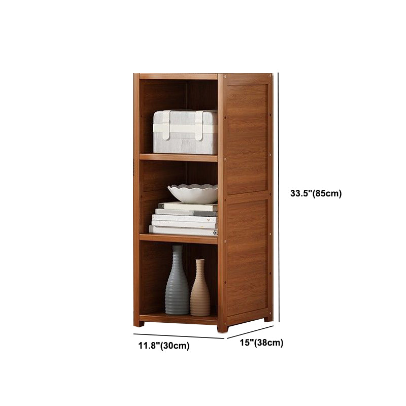 Modern Solid Bamboo Bookcase Stackable Bookshelf for Home Office