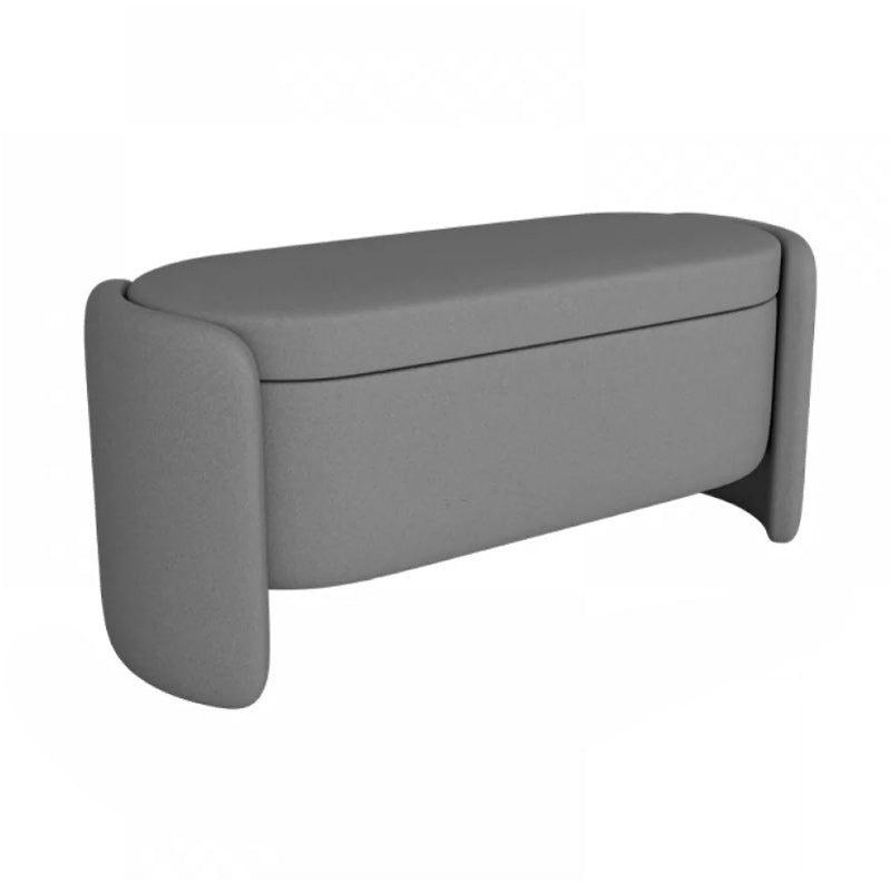 Modern Flip Top Bench Faux Leather Solid Color Bench for Bedroom