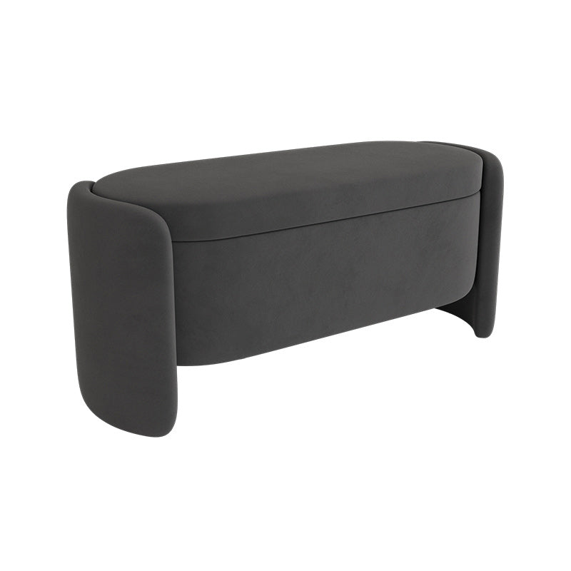 Modern Flip Top Bench Faux Leather Solid Color Bench for Bedroom