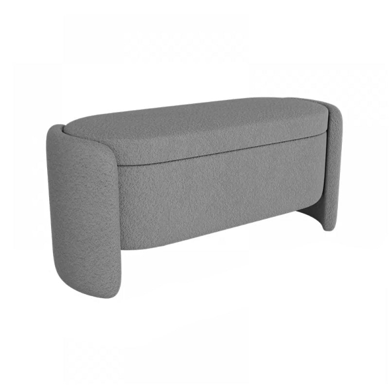 Modern Flip Top Bench Faux Leather Solid Color Bench for Bedroom