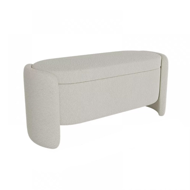 Modern Flip Top Bench Faux Leather Solid Color Bench for Bedroom