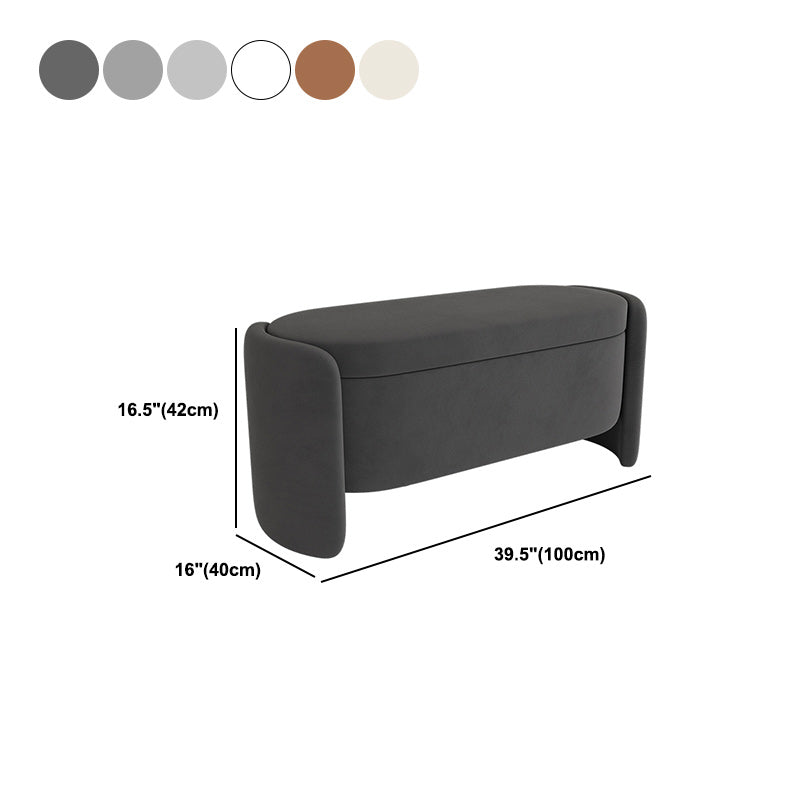 Modern Flip Top Bench Faux Leather Solid Color Bench for Bedroom