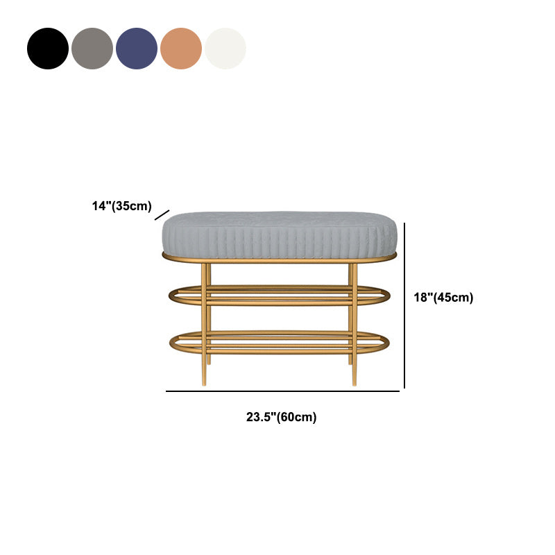 13.78" W 17.71" H Glam Entryway Bench Foam Bench with 2 Shelves