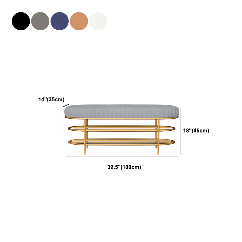 13.78" W 17.71" H Glam Entryway Bench Foam Bench with 2 Shelves