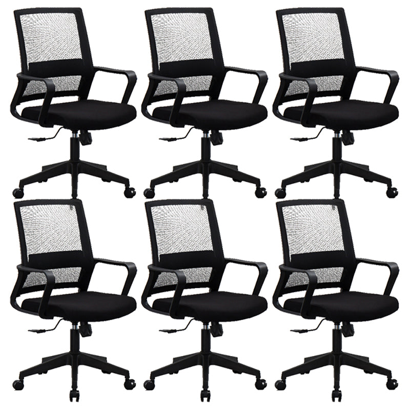 Contemporary Arm Chair Fixed Arms No Distressing Black Office Chair