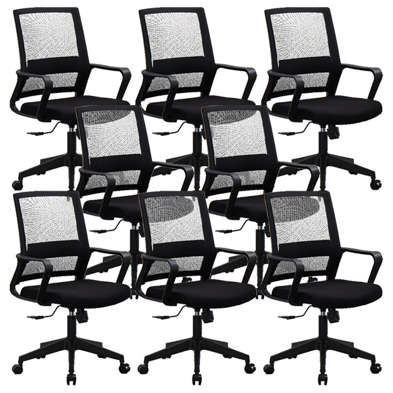 Contemporary Arm Chair Fixed Arms No Distressing Black Office Chair