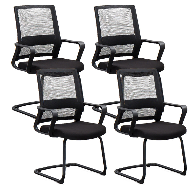 Contemporary Arm Chair Fixed Arms No Distressing Black Office Chair