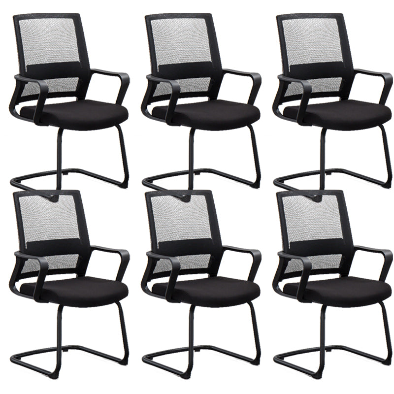 Contemporary Arm Chair Fixed Arms No Distressing Black Office Chair