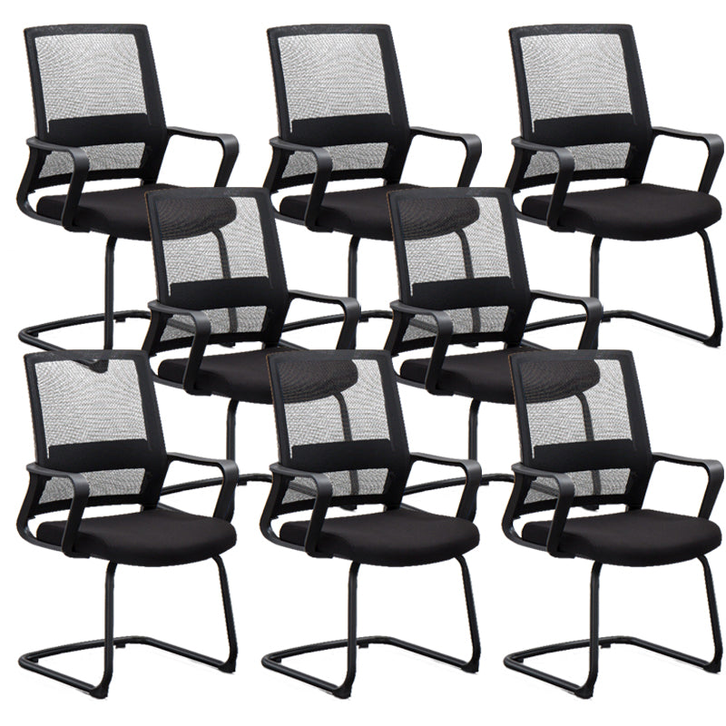 Contemporary Arm Chair Fixed Arms No Distressing Black Office Chair