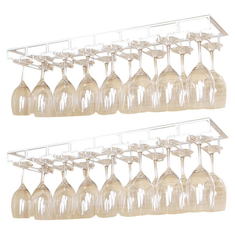 Metal Hanging Glass & Stemware Holder Industrial Single Rail Glass Rack