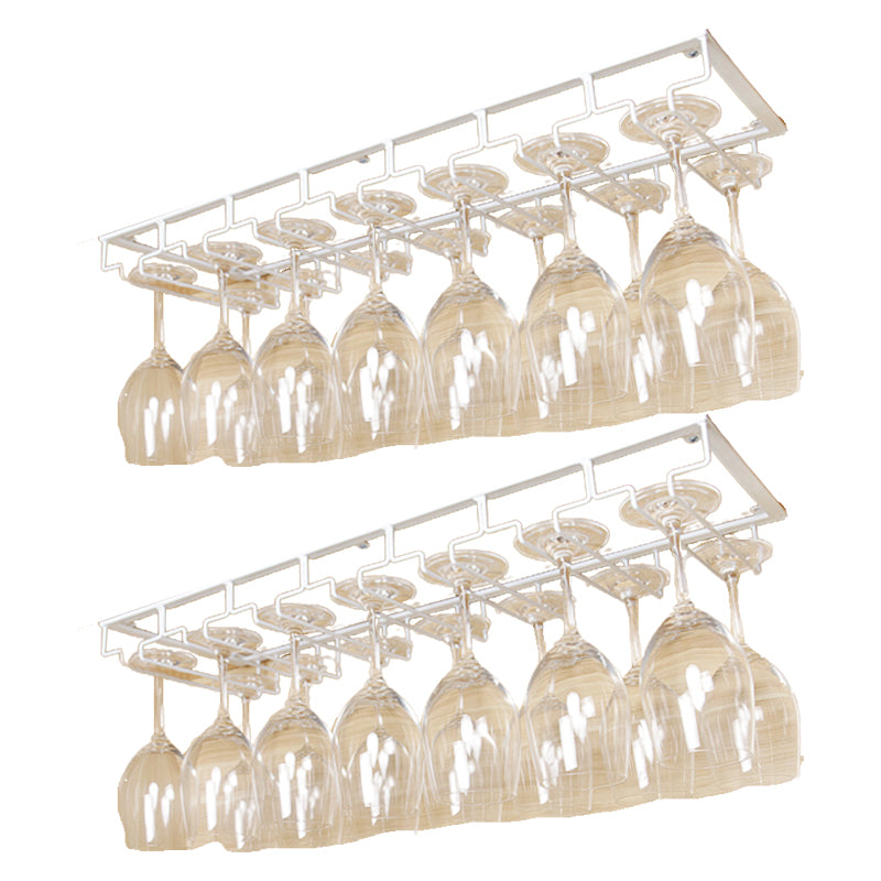 Metal Hanging Glass & Stemware Holder Industrial Single Rail Glass Rack