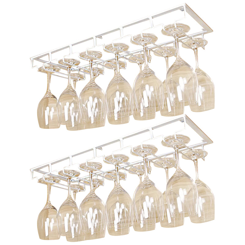 Metal Hanging Glass & Stemware Holder Industrial Single Rail Glass Rack