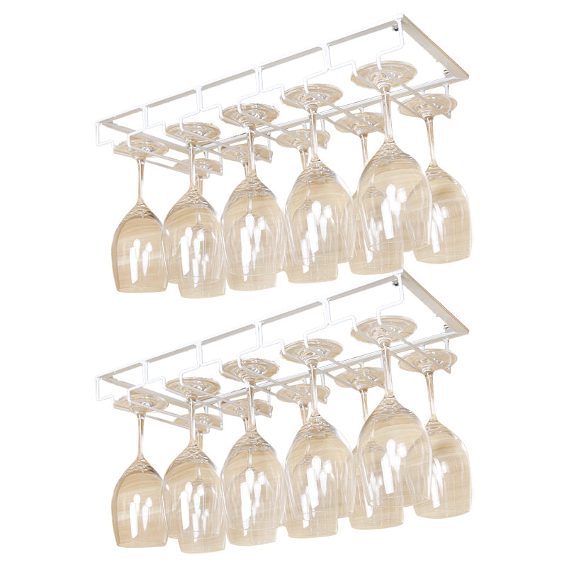 Metal Hanging Glass & Stemware Holder Industrial Single Rail Glass Rack