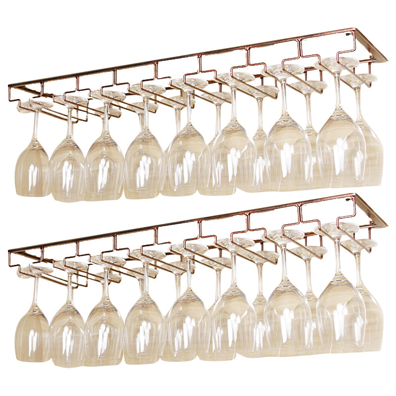 Metal Hanging Glass & Stemware Holder Industrial Single Rail Glass Rack