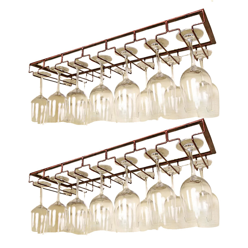 Metal Hanging Glass & Stemware Holder Industrial Single Rail Glass Rack