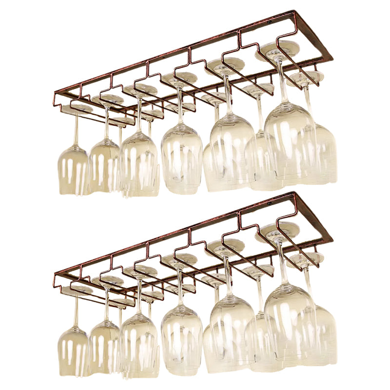 Metal Hanging Glass & Stemware Holder Industrial Single Rail Glass Rack