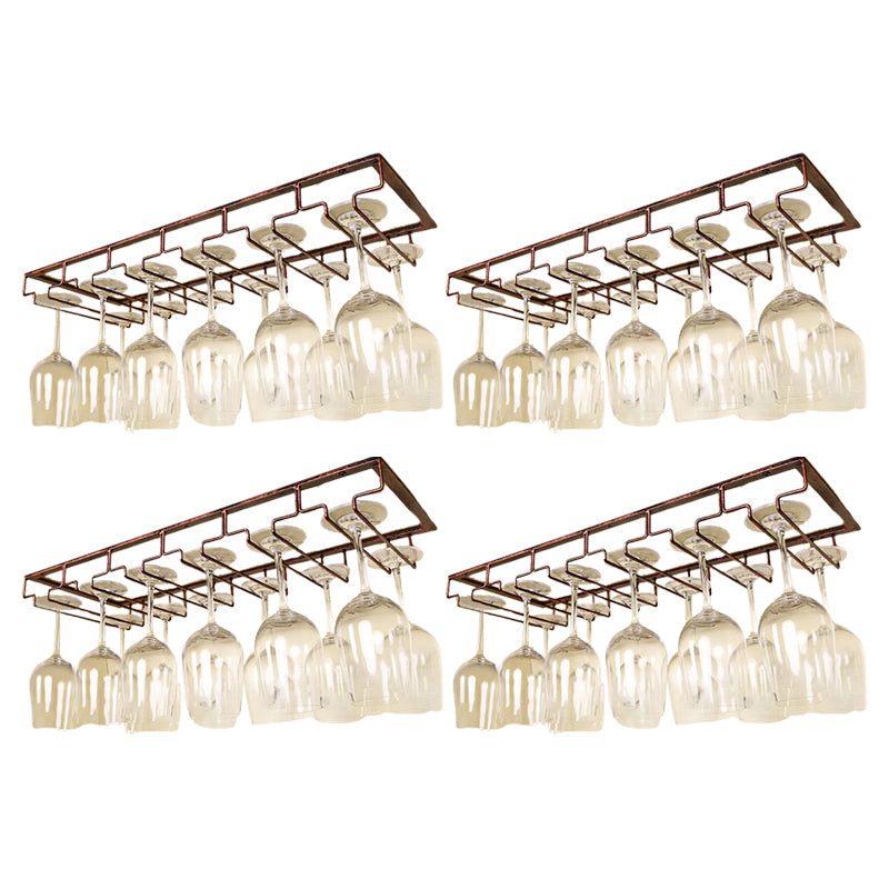 Metal Hanging Glass & Stemware Holder Industrial Single Rail Glass Rack