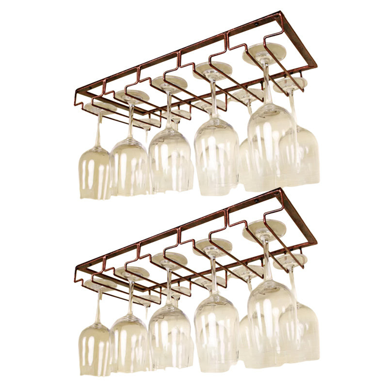 Metal Hanging Glass & Stemware Holder Industrial Single Rail Glass Rack