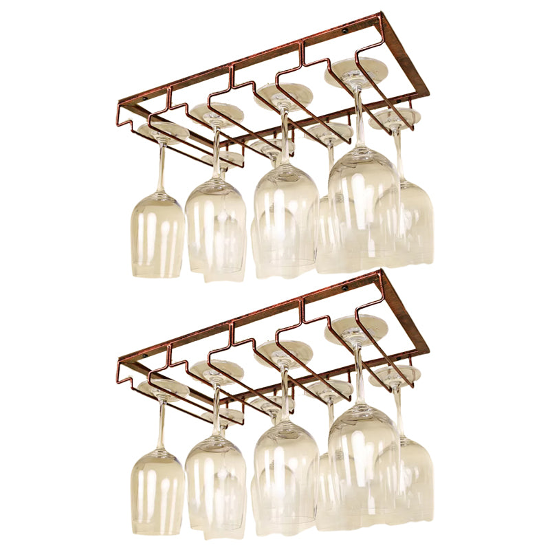 Metal Hanging Glass & Stemware Holder Industrial Single Rail Glass Rack