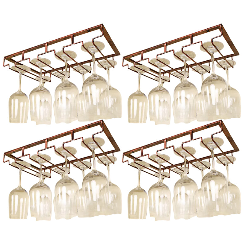 Metal Hanging Glass & Stemware Holder Industrial Single Rail Glass Rack