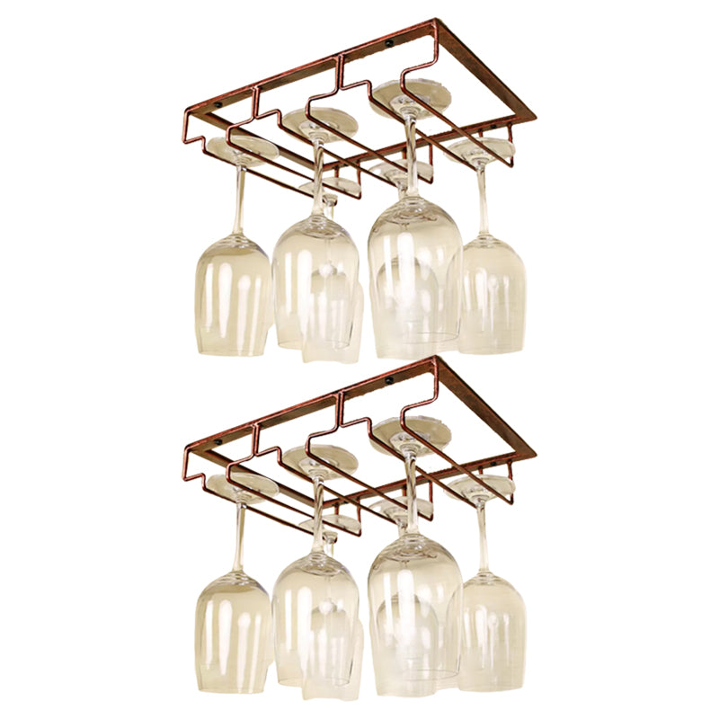 Metal Hanging Glass & Stemware Holder Industrial Single Rail Glass Rack