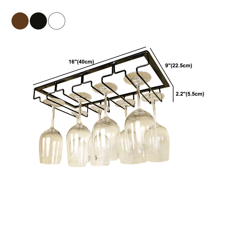 Metal Hanging Glass & Stemware Holder Industrial Single Rail Glass Rack