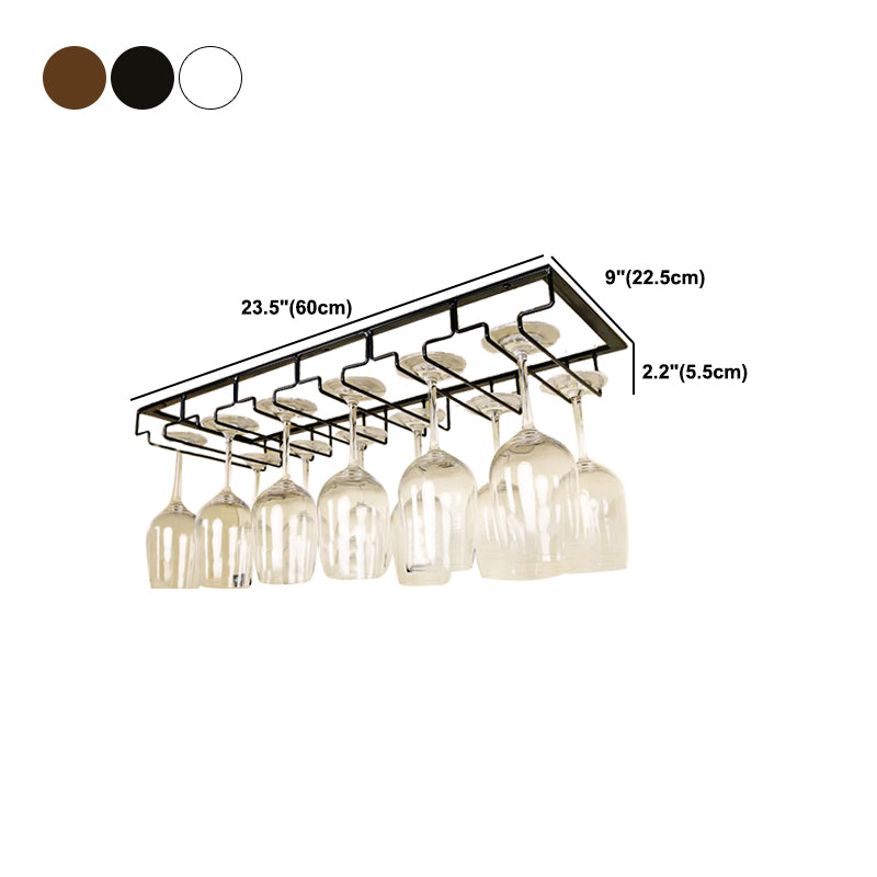 Metal Hanging Glass & Stemware Holder Industrial Single Rail Glass Rack