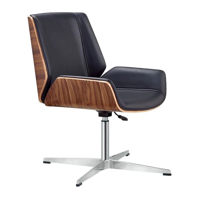 Contemporary Armless Office Chair Mid-Back Adjustable Desk Chair