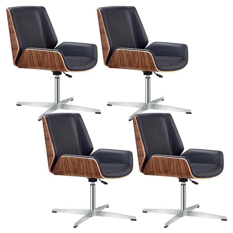 Contemporary Armless Office Chair Mid-Back Adjustable Desk Chair