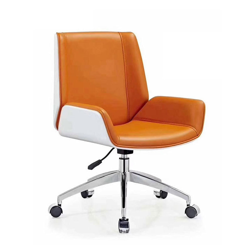 Contemporary Armless Office Chair Mid-Back Adjustable Desk Chair