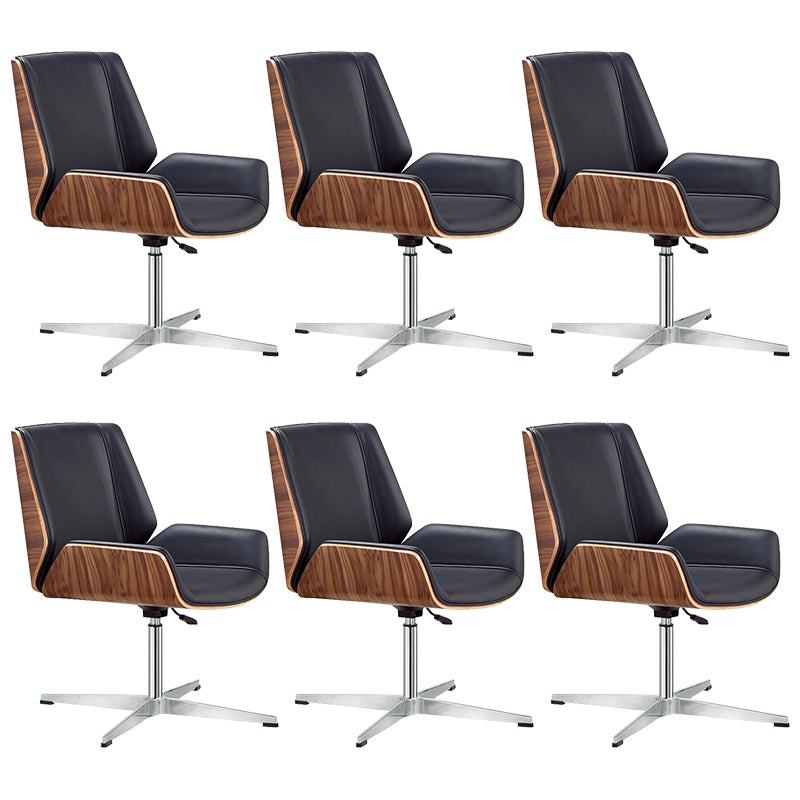 Contemporary Armless Office Chair Mid-Back Adjustable Desk Chair