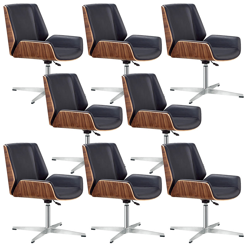 Contemporary Armless Office Chair Mid-Back Adjustable Desk Chair