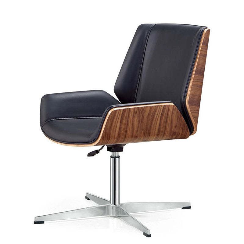 Contemporary Armless Office Chair Mid-Back Adjustable Desk Chair