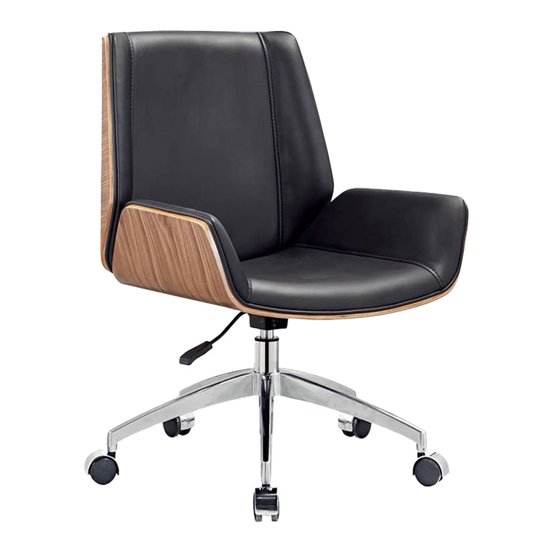 Contemporary Armless Office Chair Mid-Back Adjustable Desk Chair