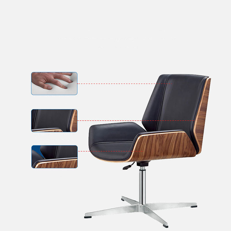 Contemporary Armless Office Chair Mid-Back Adjustable Desk Chair