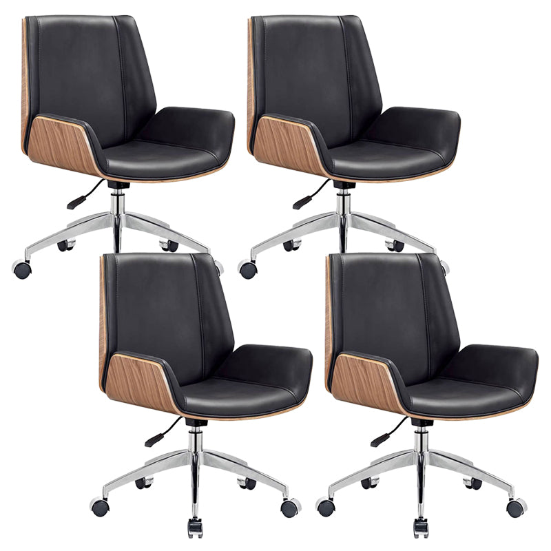 Contemporary Armless Office Chair Mid-Back Adjustable Desk Chair