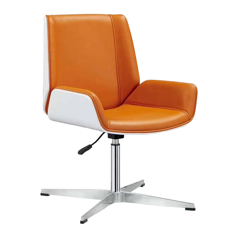 Contemporary Armless Office Chair Mid-Back Adjustable Desk Chair