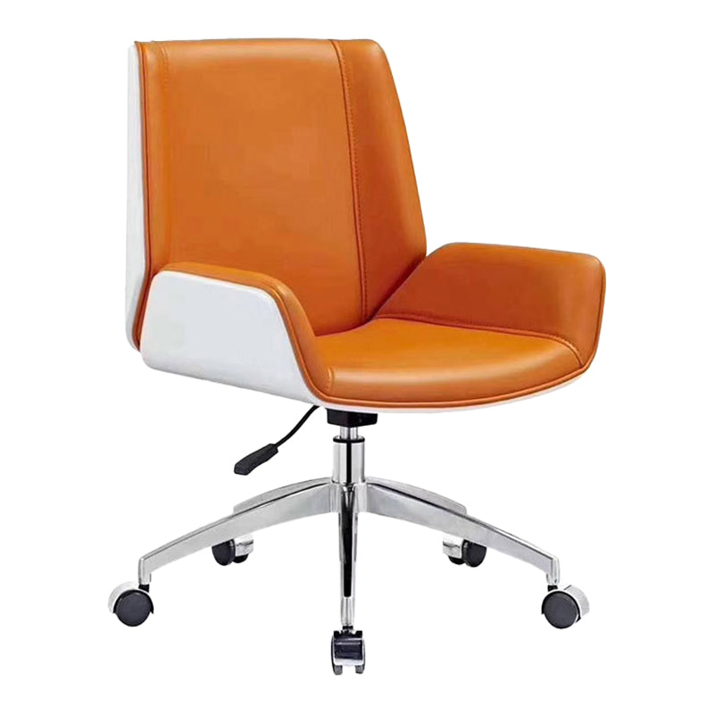 Contemporary Armless Office Chair Mid-Back Adjustable Desk Chair