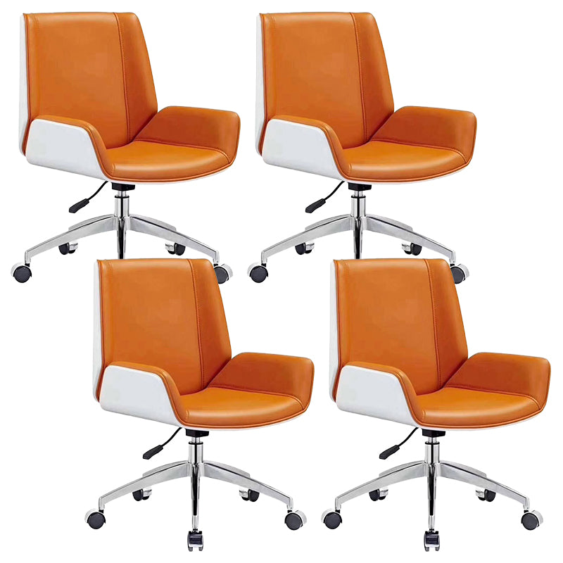 Contemporary Armless Office Chair Mid-Back Adjustable Desk Chair