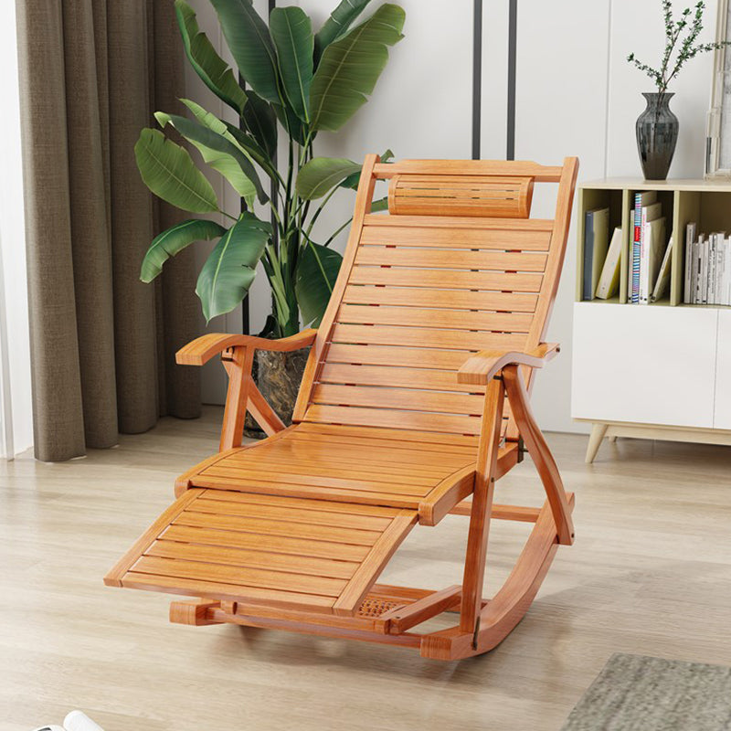 Modern Wooden Glider Chair Pure Color Rocking Chair with Removable Cushions