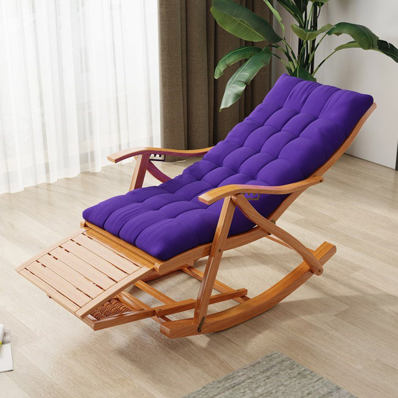 Modern Wooden Glider Chair Pure Color Rocking Chair with Removable Cushions