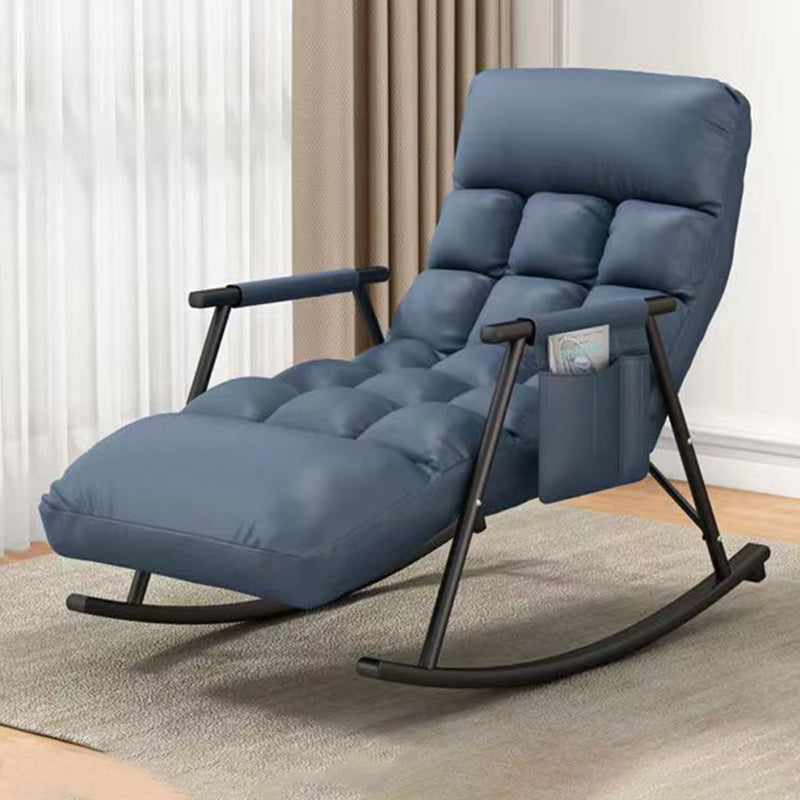 Fashionable Indoor Rocking Chair Solid Color Tufted Rocker Chair for Living Room