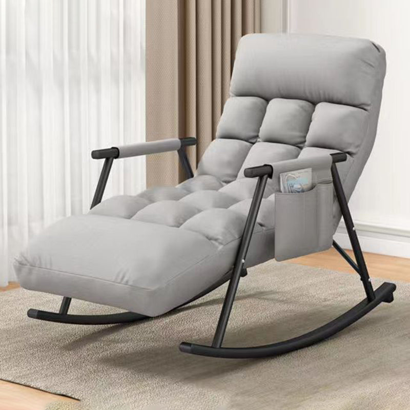Fashionable Indoor Rocking Chair Solid Color Tufted Rocker Chair for Living Room