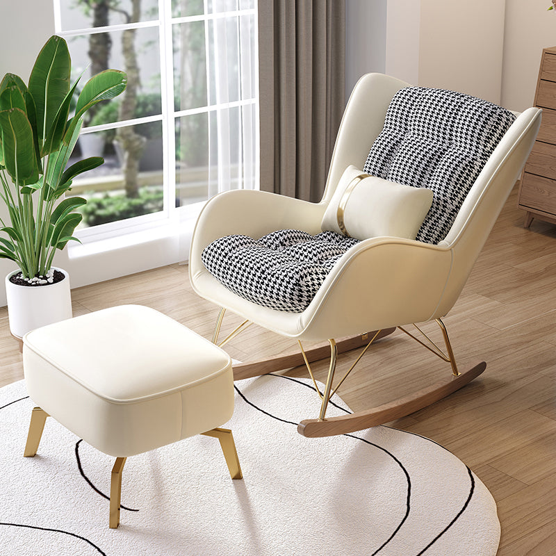 Modern Rocking Chair Pillow Detail Rocker Chair with Ottoman