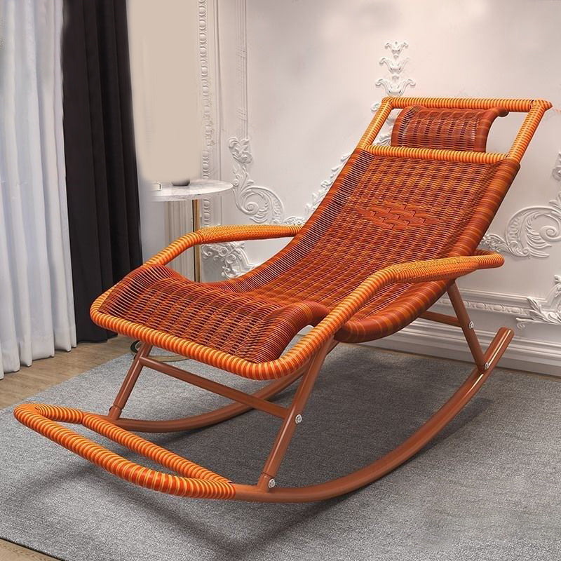 Modern Rattan Rocker Chair Reclining Rocking Chair for Home Decor