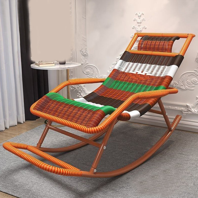 Modern Rattan Rocker Chair Reclining Rocking Chair for Home Decor