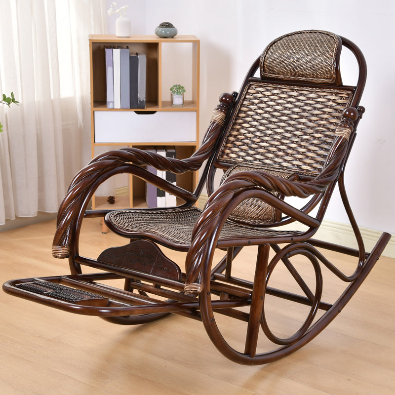 Modern Wicker Rocking Chair in Brown Rocker Chair for Living Room