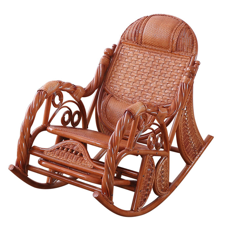 Modern Wicker Rocking Chair in Brown Rocker Chair for Living Room